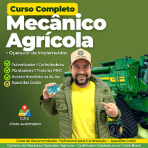 Curso Completo Mecânico Agrícola e Operador Agrícola Funciona? Sim, o Curso Completo Mecânico Agrícola e Operador Agrícola funciona. O curso abrange três áreas distintas e é projetado para transformar os alunos em especialistas nessas áreas. O conteúdo do curso inclui tópicos como mecânica definitiva, hidráulica profissional, elétrica avançada, injeção eletrônica, elétrica completa, montagem e desmontagem de motores agrícolas a diesel, operação de máquinas agrícolas como plantadeiras, colheitadeiras, tratores e pulverizadores. Além disso, o curso menciona trabalhar com marcas populares no mercado, como Case IH, John Deere e New Holland. Curso Completo Mecânico Agrícola e Operador Agrícola Vale a Pena? Sim, o Curso Completo Mecânico Agrícola e Operador Agrícola vale a pena. O objetivo do curso é fornecer conhecimentos e habilidades para os alunos se tornarem especialistas em Mecânica Agrícola e Operação de Máquinas Agrícolas. O curso visa capacitar os alunos em técnicas avançadas de manutenção, reparo e operação de implementos agrícolas, abrangendo áreas como mecânica, elétrica e hidráulica. Além disso, o curso busca preparar os alunos para trabalhar com as principais marcas de máquinas agrícolas do mercado, como Case IH, John Deere e New Holland. O curso promete ajudar os alunos a ganhar até 7 mil reais por mês após a conclusão.