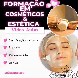 O Curso Formação Cosméticos Naturais & Estética Funciona? Sim, o Curso Formação Cosméticos Naturais & Estética funciona. O Curso de Formação em Estética é uma jornada emocionante que combina o encanto da beleza com os pilares da ciência e da arte. Este curso oferece uma visão abrangente e detalhada do mundo da estética, onde os participantes têm a oportunidade de explorar técnicas inovadoras, fundamentos essenciais e práticas avançadas. Seja você um entusiasta da transformação da aparência ou alguém apaixonado por elevar a autoestima, este curso promete uma experiência enriquecedora e gratificante. Desde o início, o programa é cuidadosamente elaborado para proporcionar uma imersão completa. Os participantes são conduzidos desde as bases teóricas até as aplicações práticas, garantindo que adquiram um entendimento sólido e holístico do campo da estética. A abordagem é dinâmica e interativa, oferecendo um ambiente de aprendizado estimulante e envolvente. Um dos pontos fortes deste curso é a equipe de instrutores e especialistas. São profissionais experientes e respeitados no ramo da estética, trazendo consigo uma riqueza de conhecimento e experiência prática. Sua orientação e liderança garantem que os participantes recebam uma educação de qualidade e relevante para as demandas do mercado atual. O Curso Formação Cosméticos Naturais & Estética Vale a Pena? Sim, o Curso Formação Cosméticos Naturais & Estética vale a pena. Além disso, o curso é projetado para ser acessível e adaptável às necessidades individuais dos participantes. Seja você um iniciante absoluto ou um profissional em busca de aprimoramento, há espaço para todos explorarem, aprenderem e crescerem em suas habilidades e conhecimentos. Em resumo, o Curso de Formação em Estética oferece uma plataforma excepcional para aqueles que desejam mergulhar no mundo da beleza, combinando ciência e arte para criar uma experiência educacional enriquecedora e transformadora. Para quem o Curso Formação Cosméticos Naturais & Estética é Bom? Profissionais da Estética: Esteticistas, cosmetologistas, terapeutas de beleza e outros profissionais já atuantes no campo da estética podem utilizar este curso para aprimorar suas habilidades, aprender novas técnicas e se manter atualizados com as tendências e inovações do setor. Estudantes em Formação: Indivíduos que desejam iniciar uma carreira na área da estética podem encontrar neste curso uma base sólida de conhecimento teórico e prático para iniciar sua jornada profissional com confiança. Empreendedores: Aqueles que desejam abrir seu próprio negócio na área da estética, como spas, salões de beleza ou clínicas de estética, podem se beneficiar do conhecimento prático e das habilidades de gestão oferecidas neste curso. Entusiastas da Beleza: Pessoas que têm interesse pessoal em cuidados com a pele, maquiagem e outras práticas de beleza também podem se inscrever neste curso para aprimorar suas habilidades pessoais e obter uma compreensão mais profunda dos princípios e técnicas da estética. Profissionais de Saúde: Médicos, enfermeiros e outros profissionais de saúde que desejam expandir seus conhecimentos para incluir procedimentos estéticos não invasivos podem encontrar neste curso uma introdução valiosa ao campo da estética.